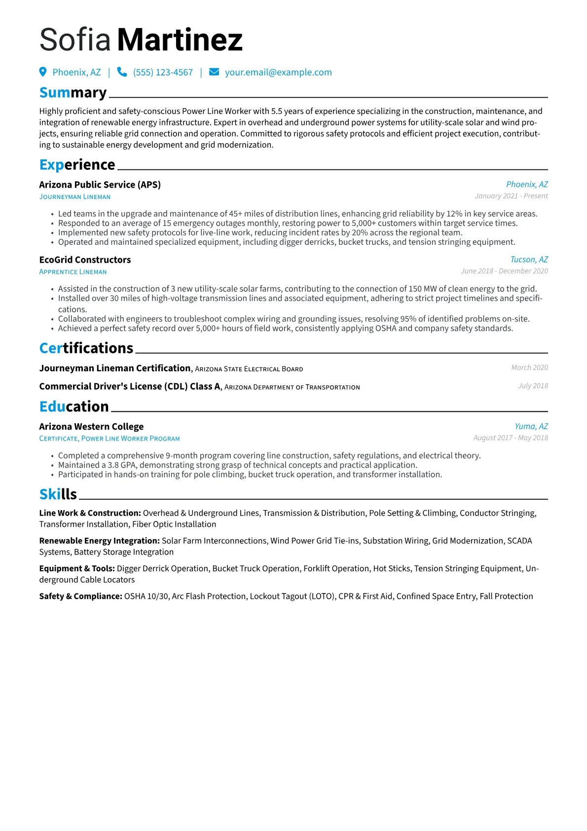 Power Line Worker version - Page 1