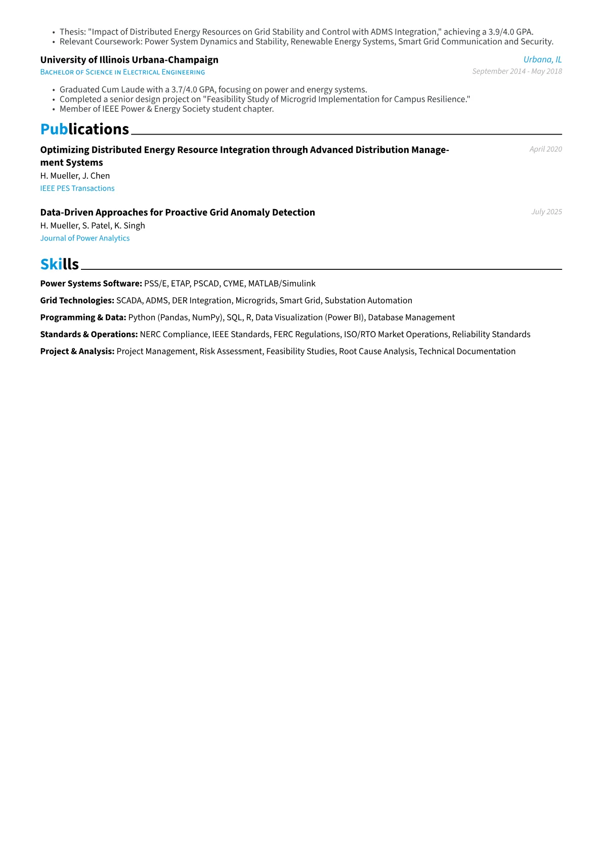 Power System Engineer resume example, Power Systems Software, page 2