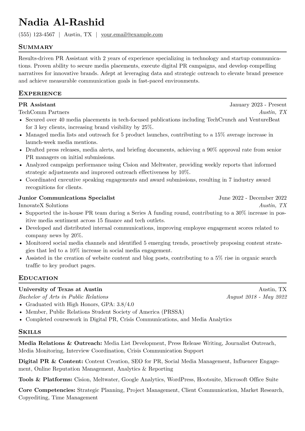 PR Assistant version - Page 1