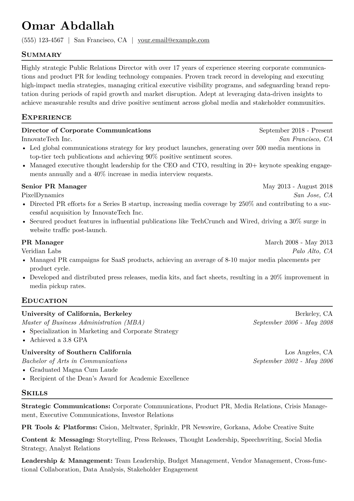 Tech PR Director version - Page 1