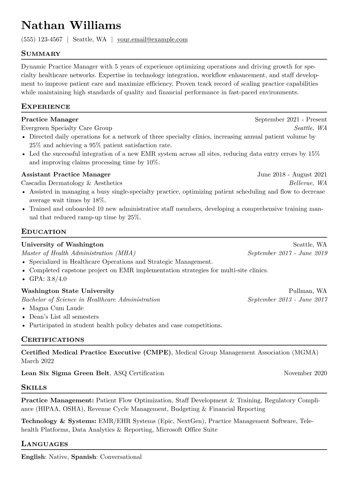 Practice Manager version - Page 1
