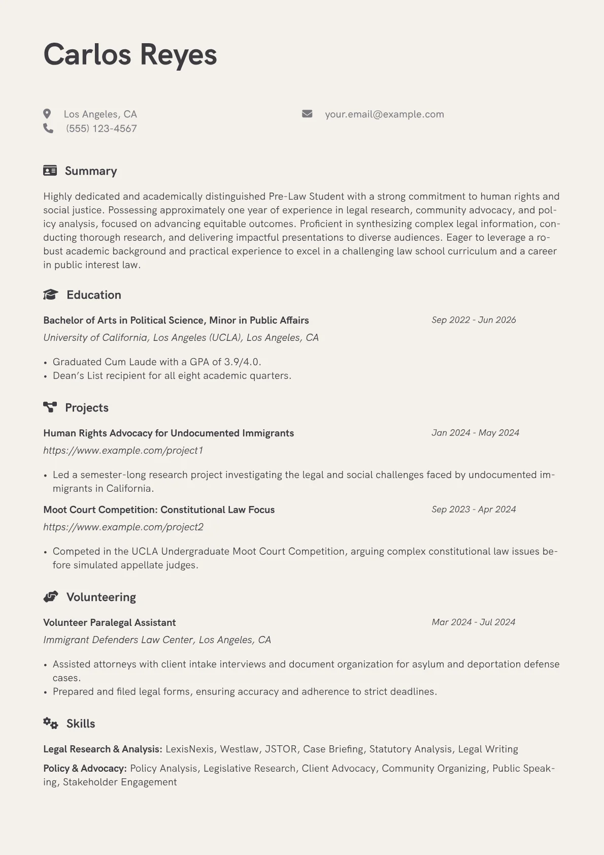 Pre-Law Student version - Page 1