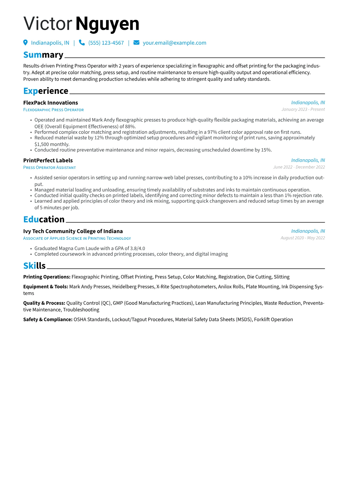 Printing Press Operator version - Page 1
