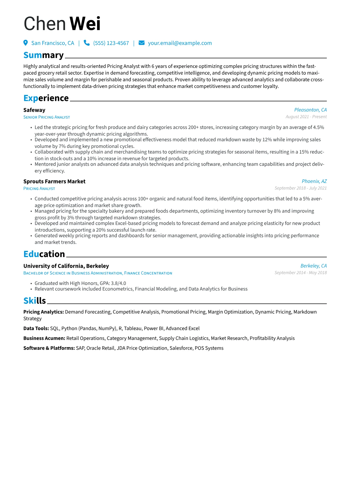 Pricing Analyst Retail version - Page 1