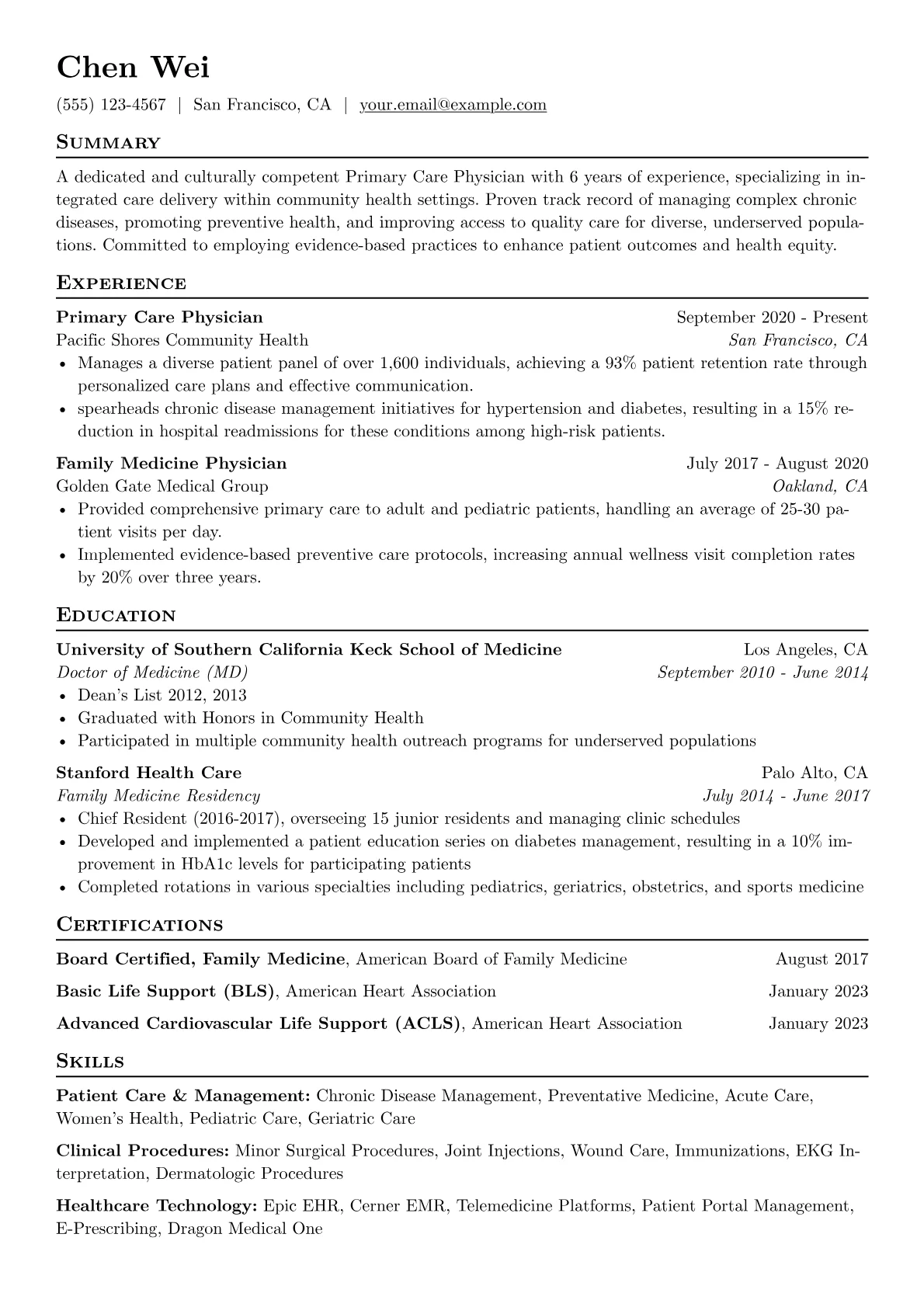 Primary Care Physician version - Page 1