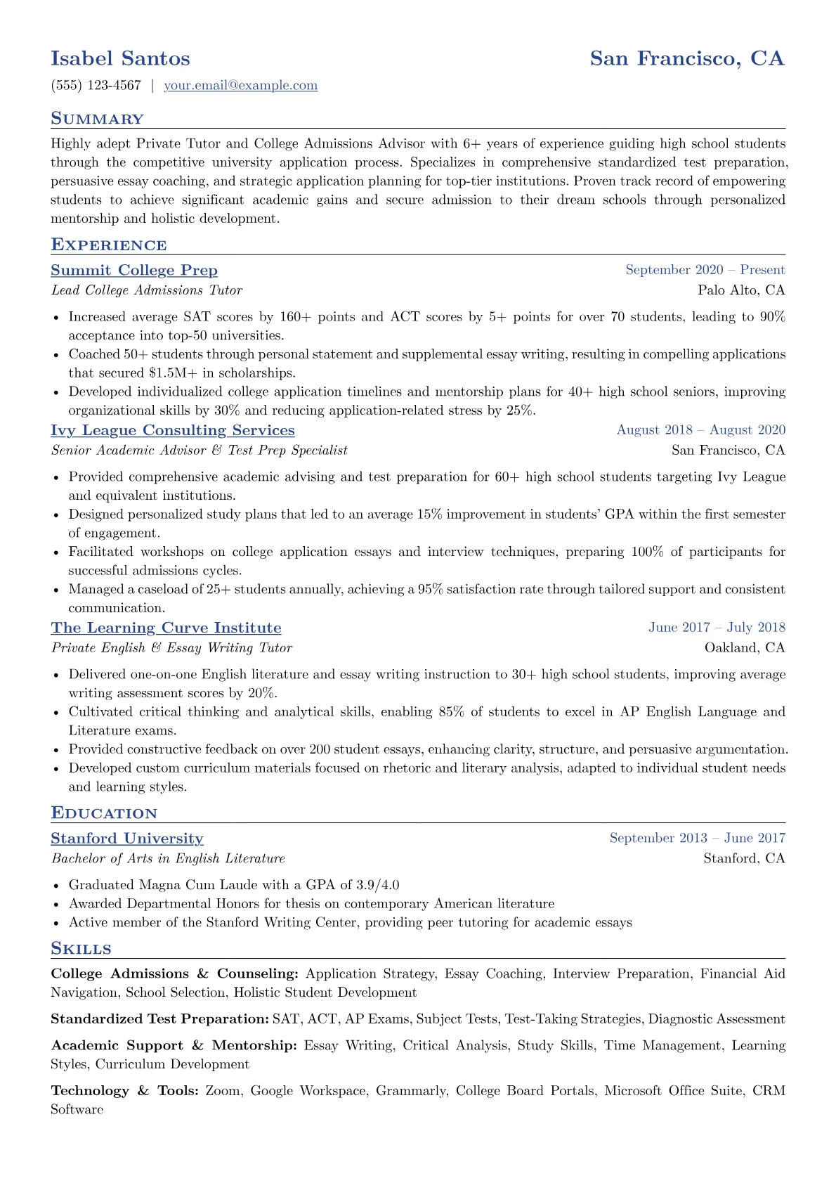 College Admissions version - Page 1