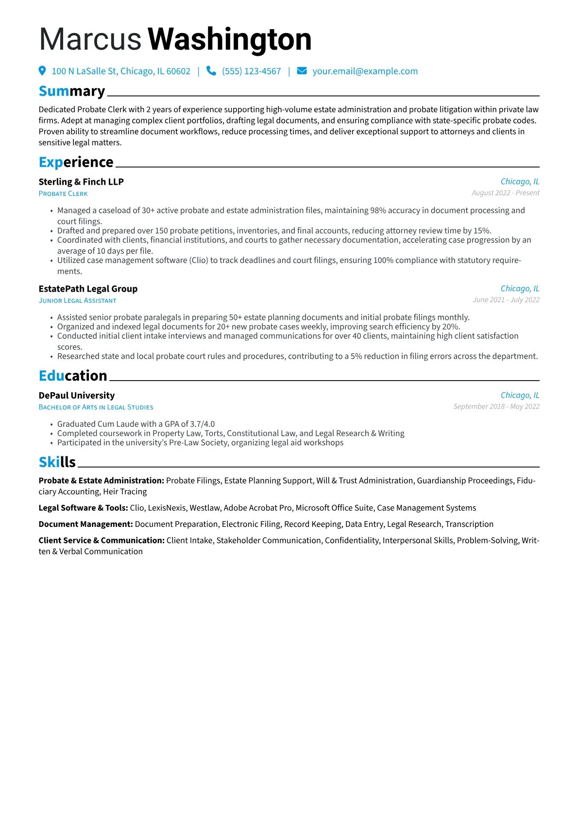 Probate Clerk version - Page 1