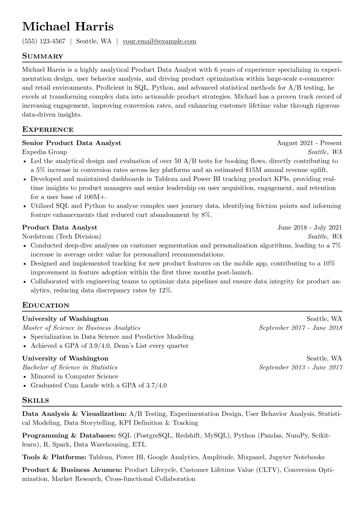 Product Data Analyst version - Page 1