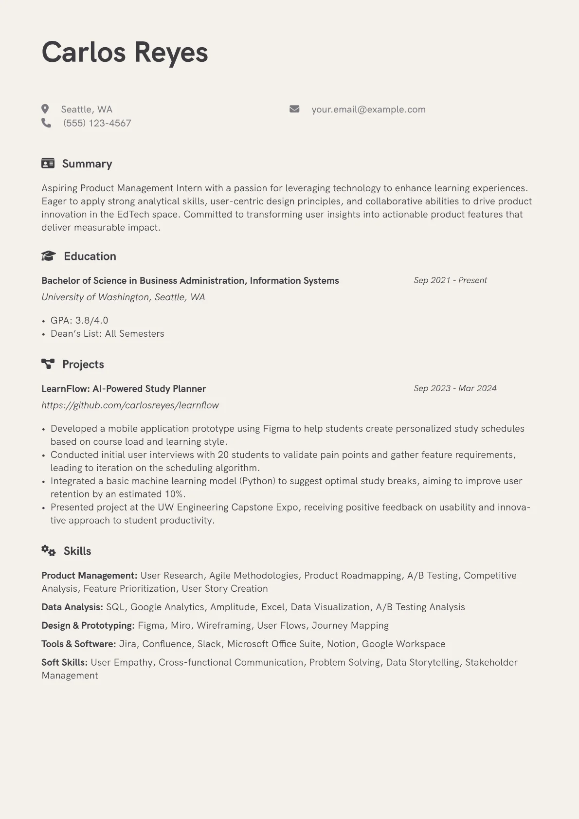 Product Management version - Page 1