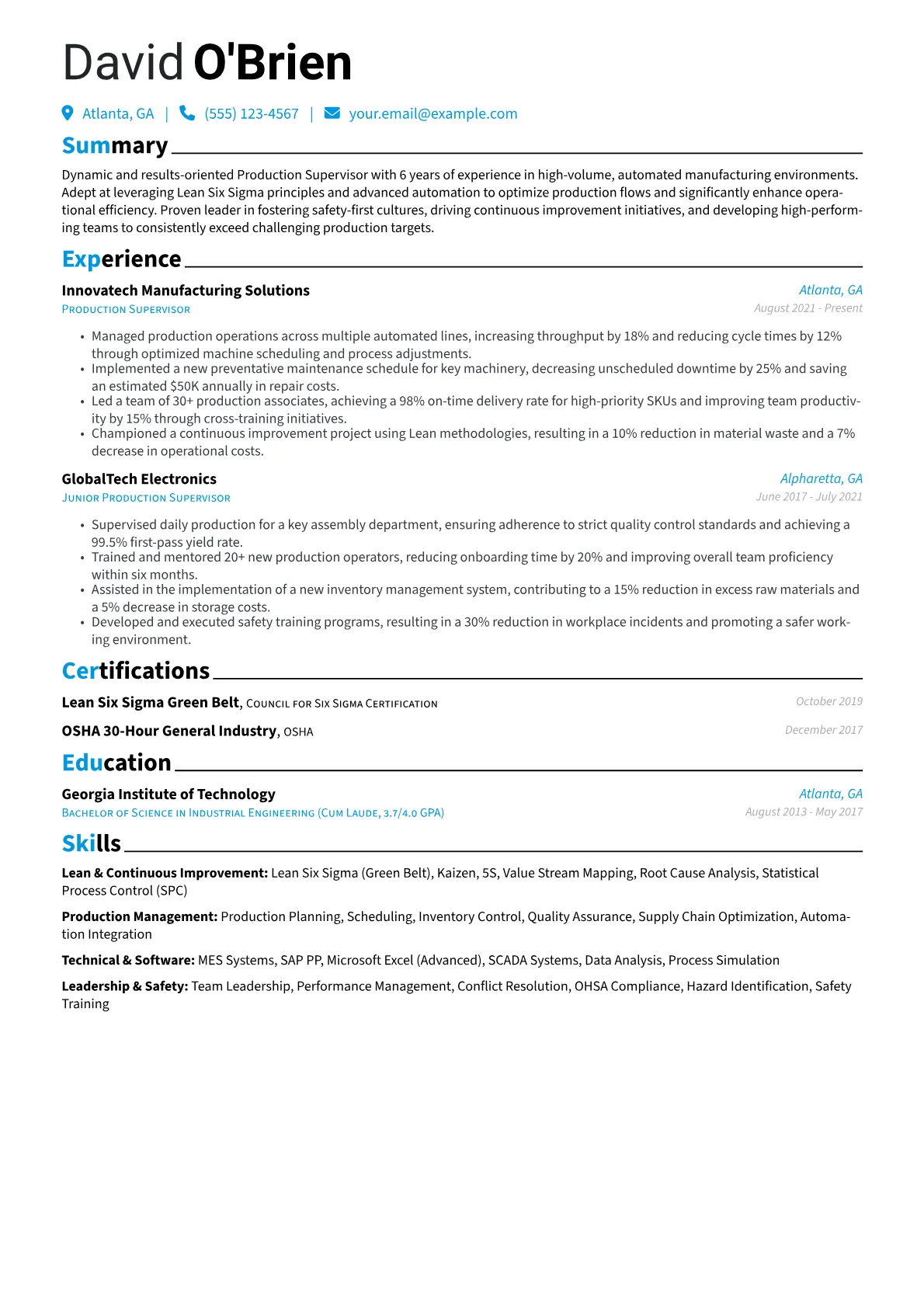 Production Supervisor version - Page 1