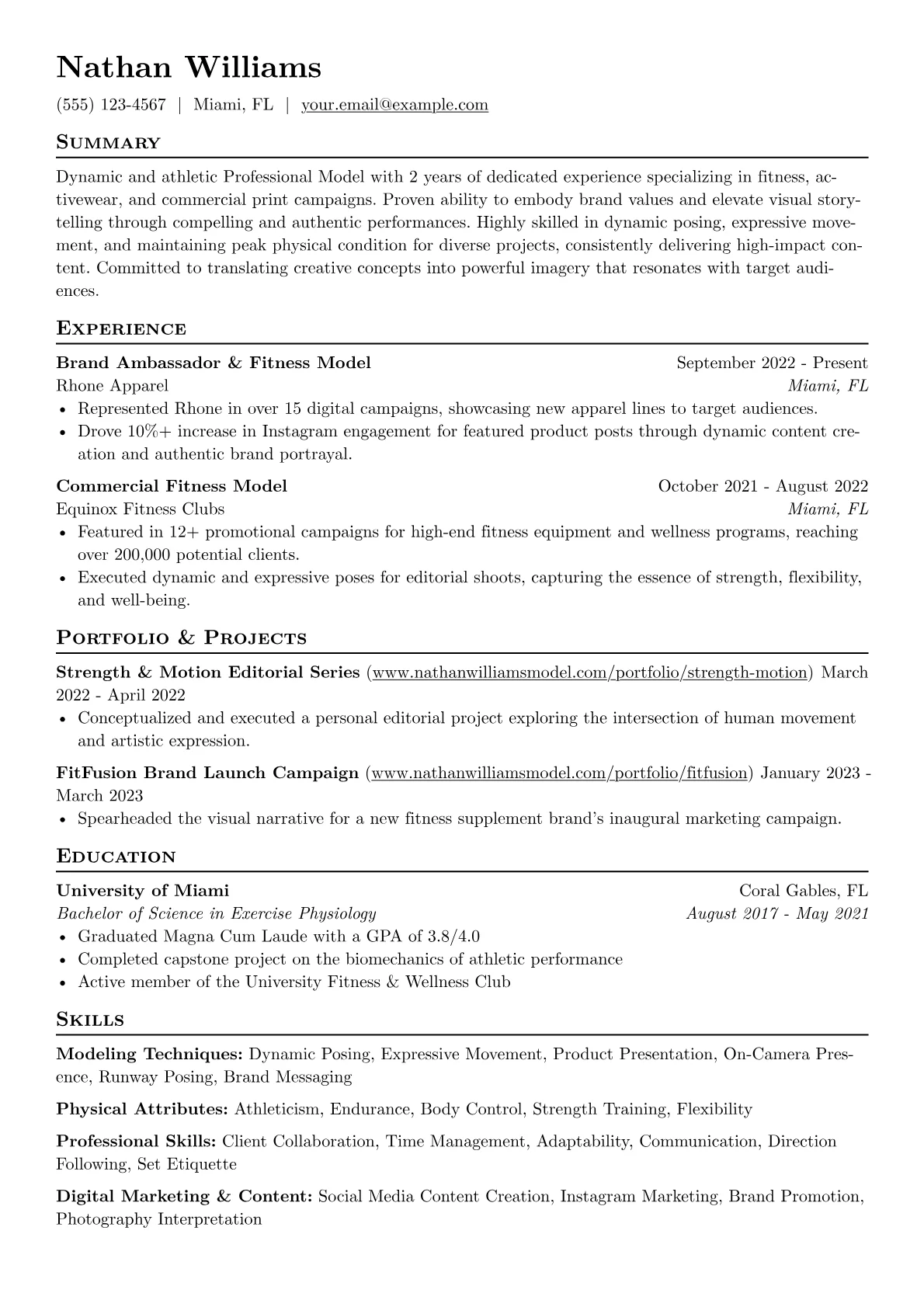 Fitness Model version - Page 1