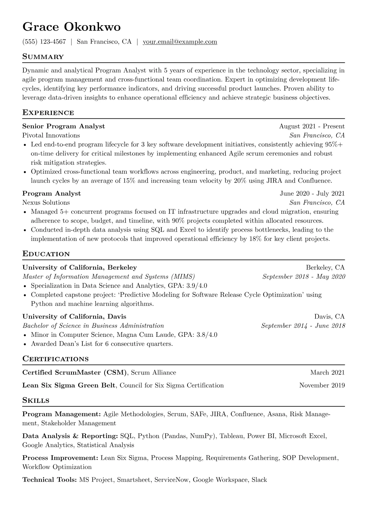 Tech-Focused Program version - Page 1