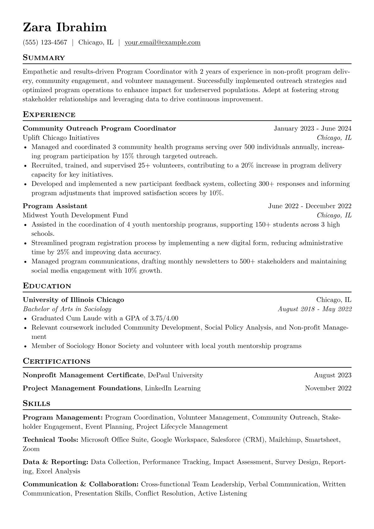Program Coordinator version - Page 1