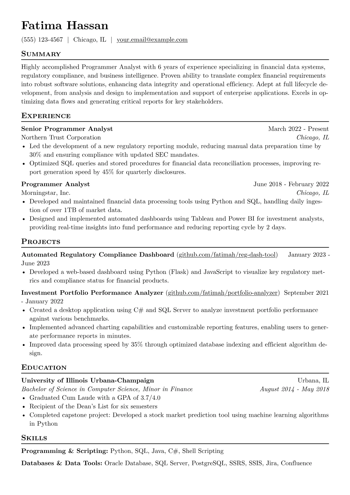 Programmer Analyst version - Page 1