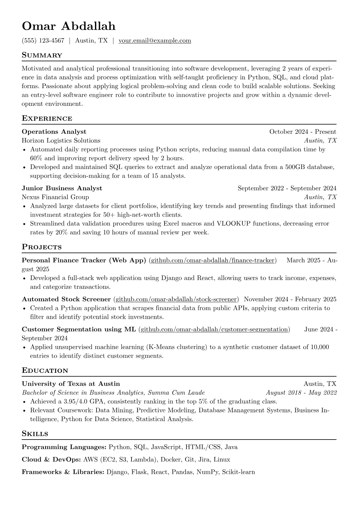 Programmer No Experience resume example, Programmer No Experience, page 1