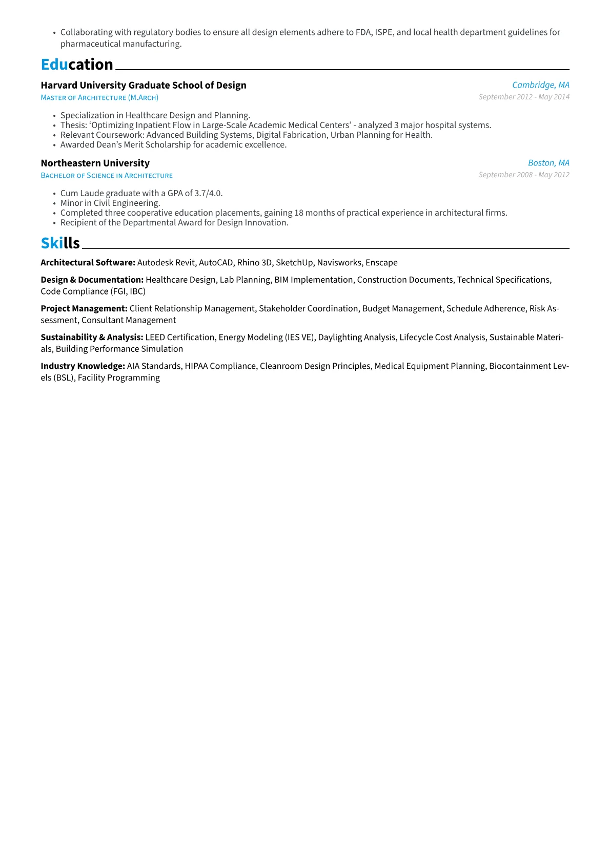 Project Architect resume example, Architectural Software, page 2