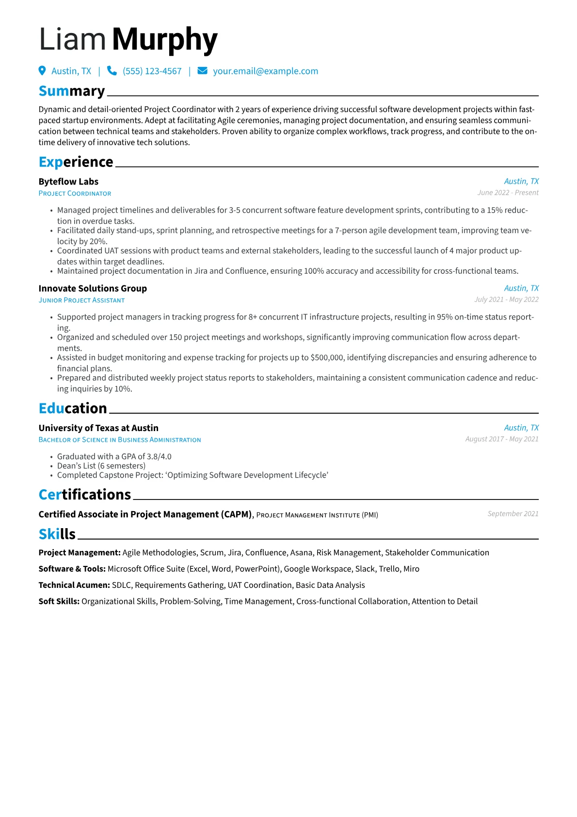 Project Coordinator version - Page 1