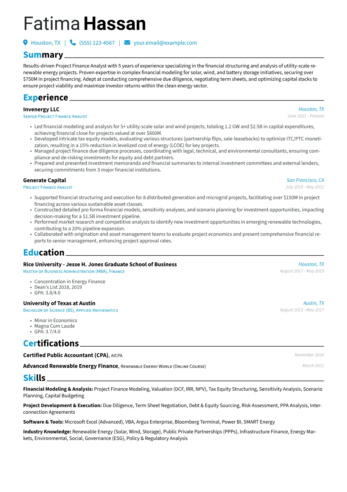 Project Finance version - Page 1