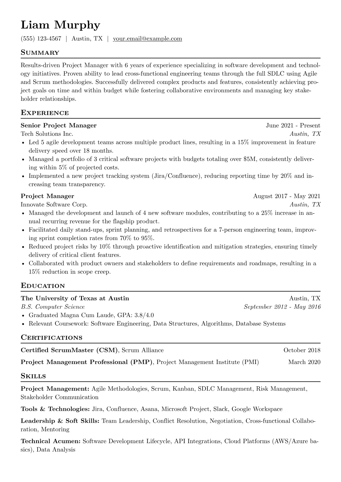 Project Management version - Page 1