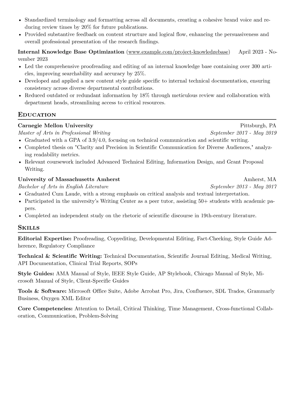 Proofreader Editor resume example, Proofreader Editor, page 2