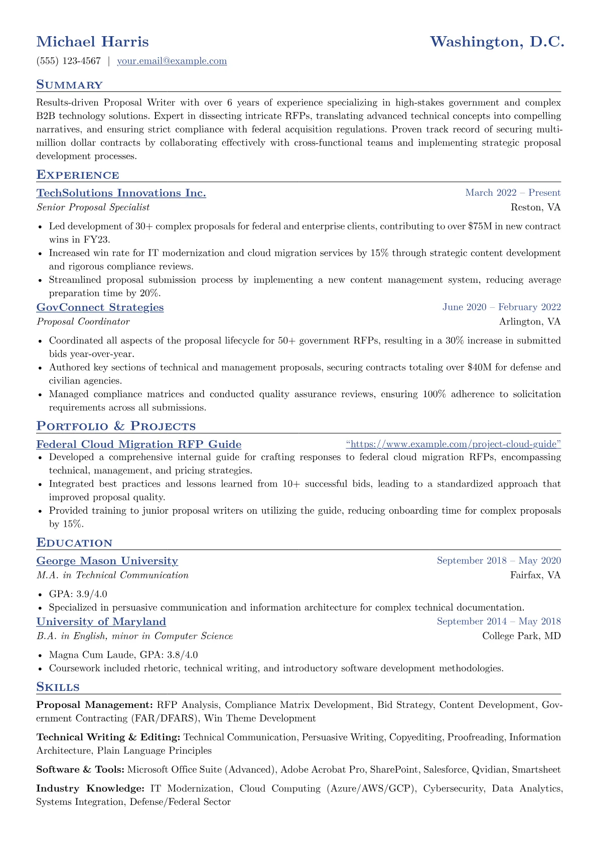 Proposal Management version - Page 1