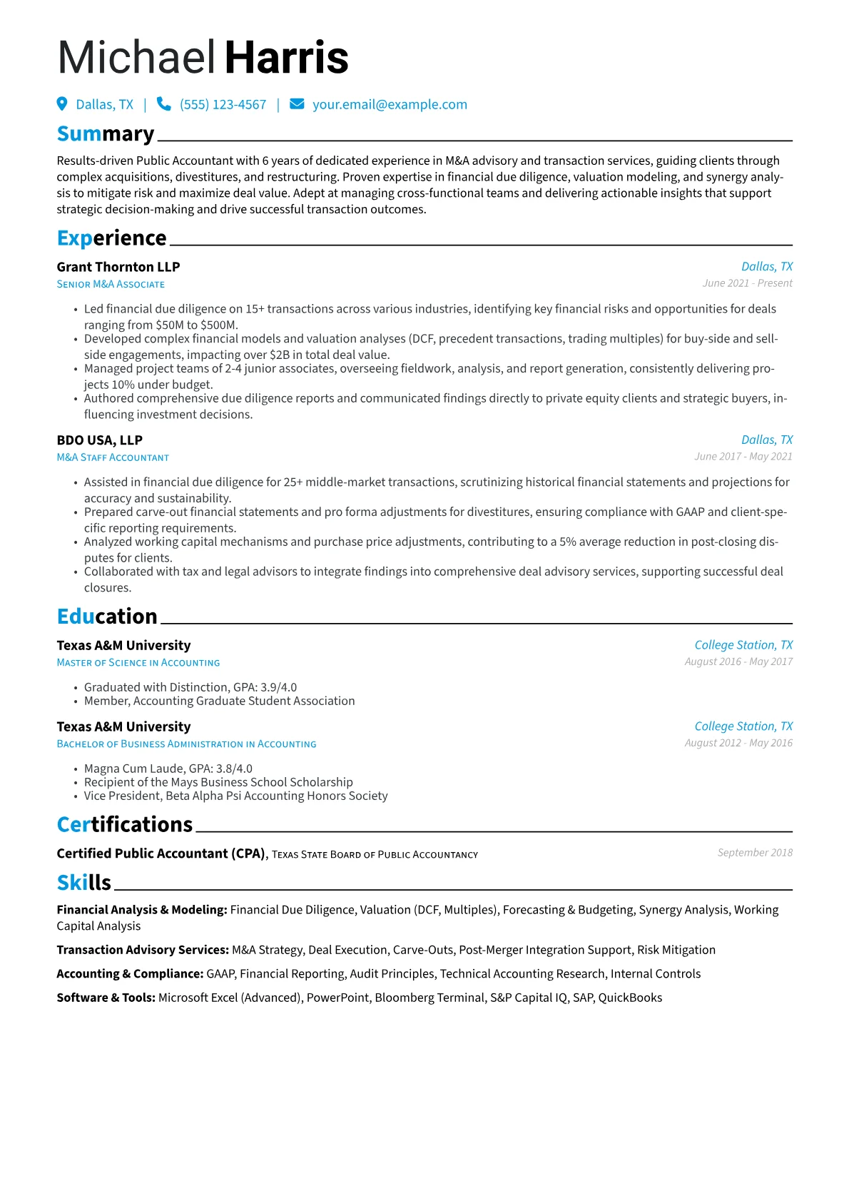 M&A Advisory Specialist version - Page 1
