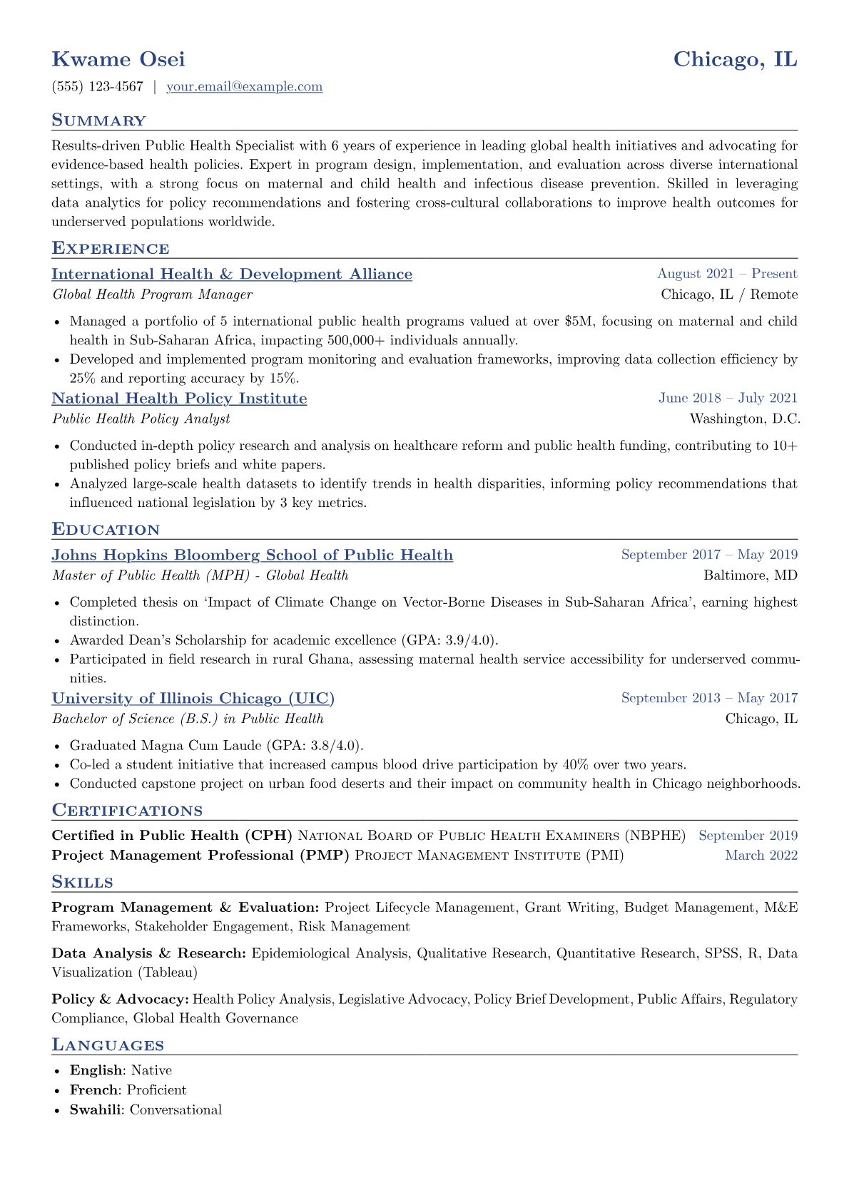Program Management version - Page 1