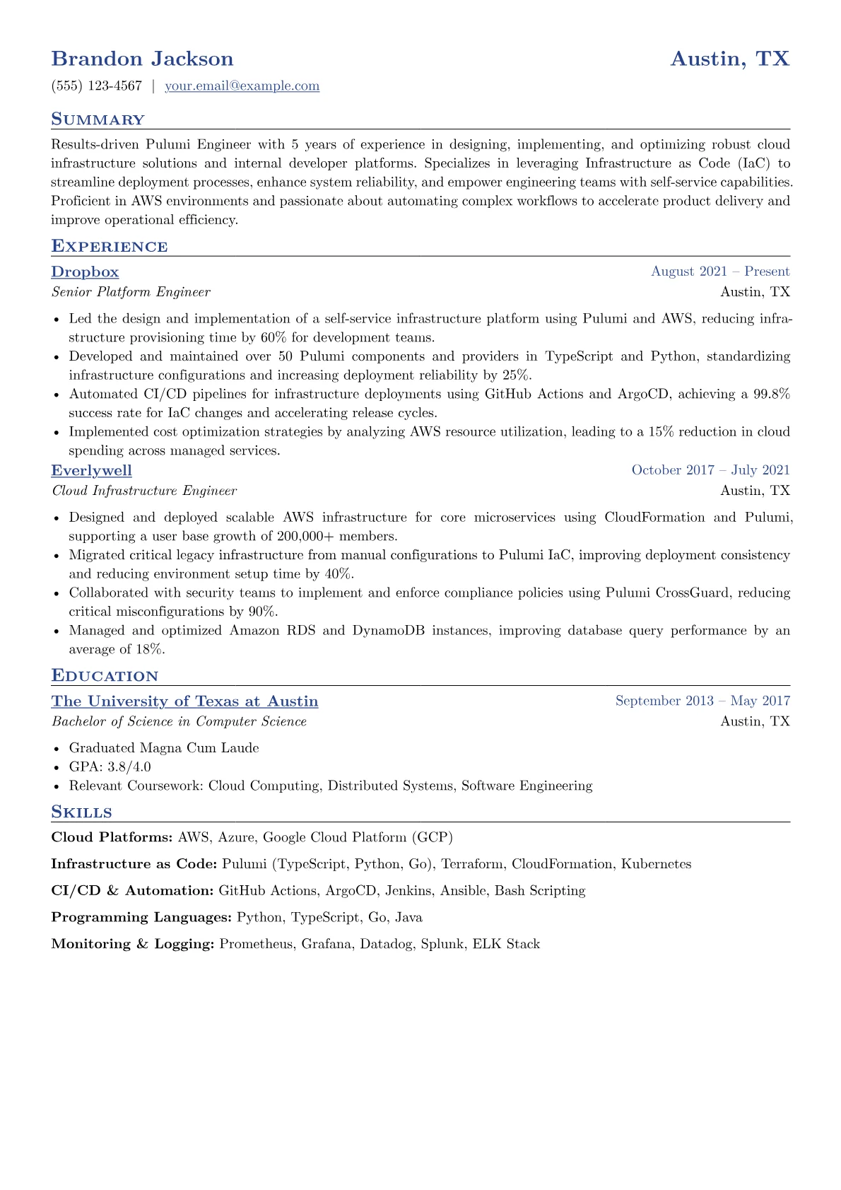 Pulumi Engineer version - Page 1