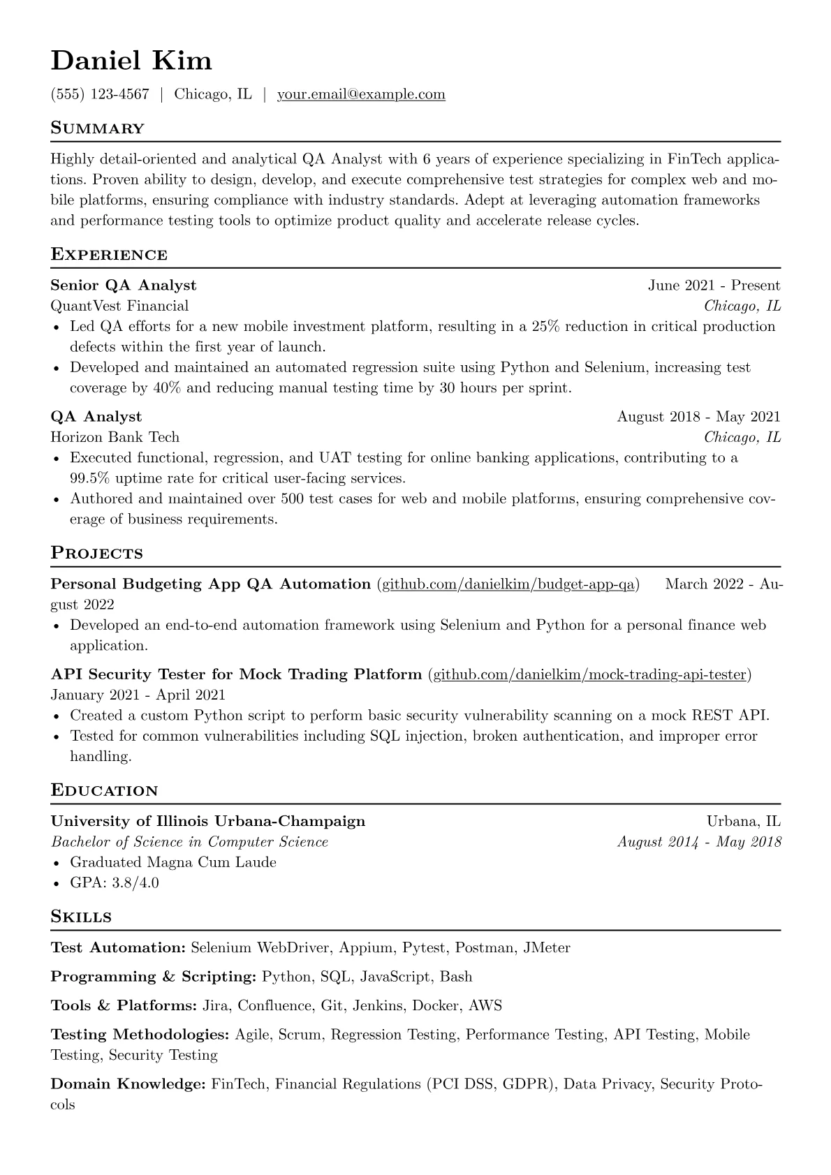 FinTech QA Specialist version - Page 1