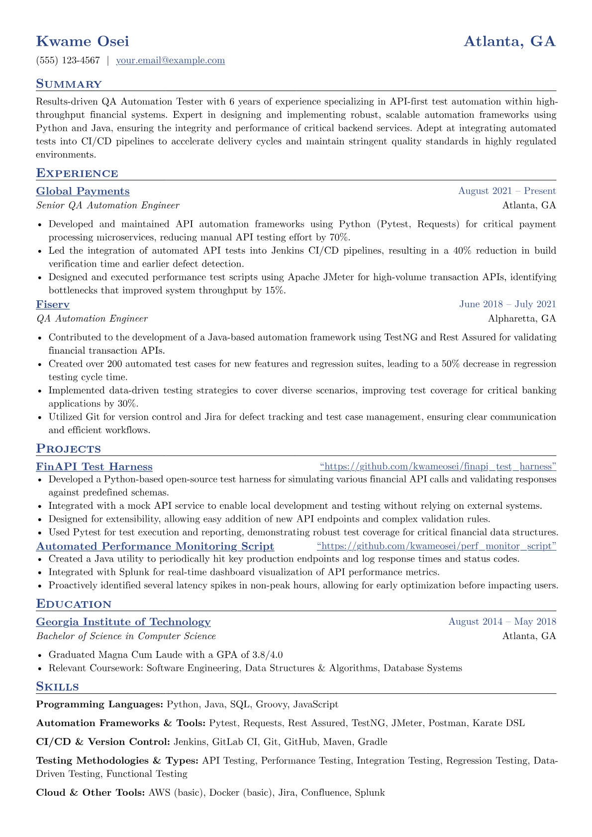 Fintech API Automation version - Page 1