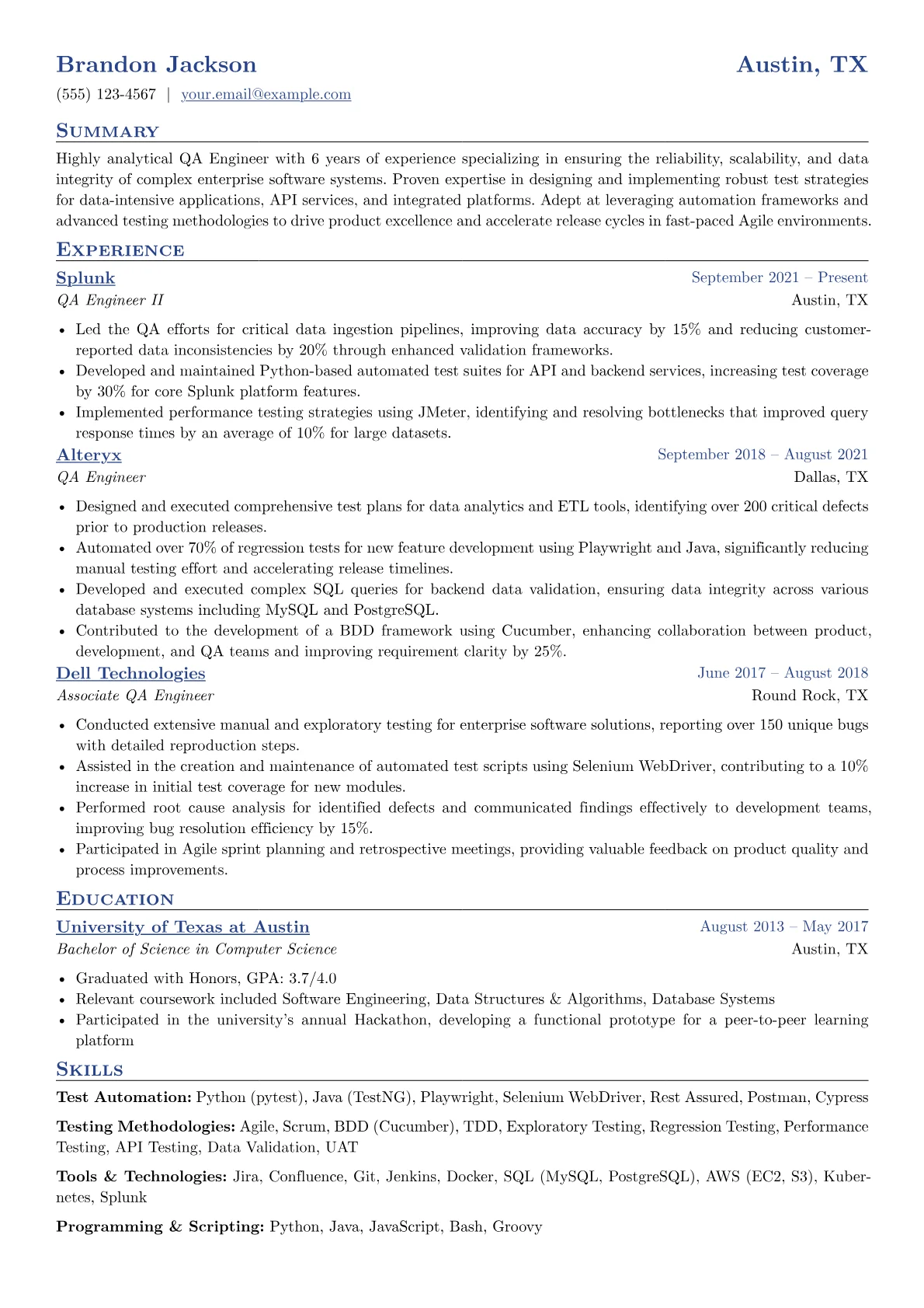 QA Engineer version - Page 1