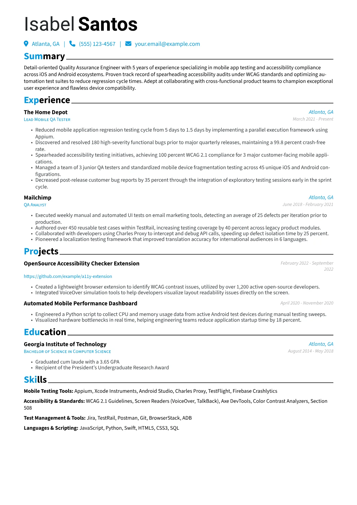 Mobile and Accessibility version - Page 1