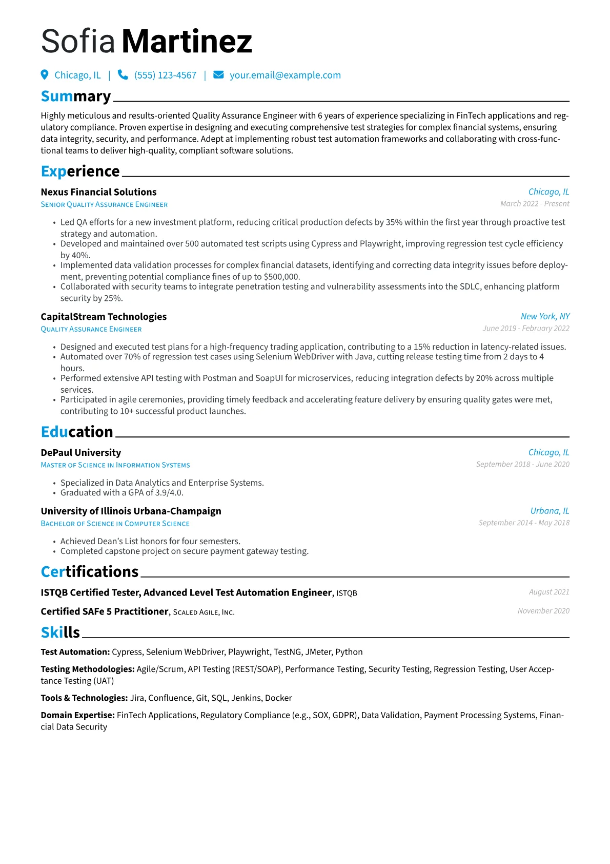 FinTech QA Specialist version - Page 1