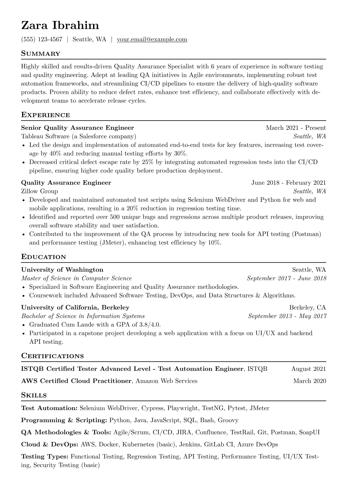 Software QA Specialist version - Page 1