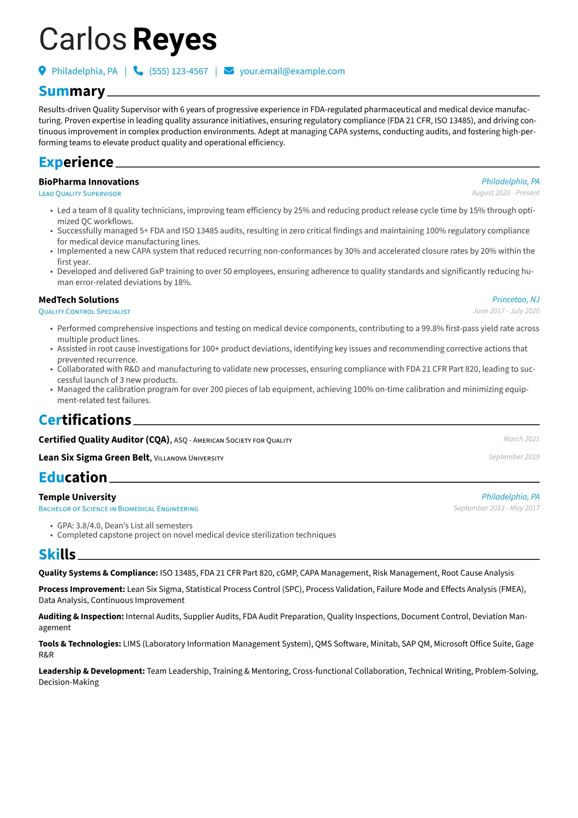 Quality Supervisor version - Page 1