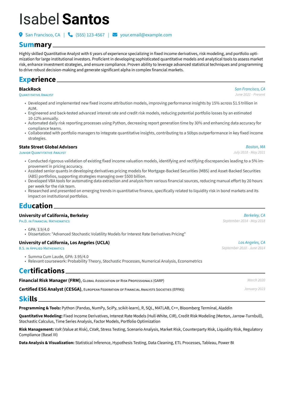 Quantitative Analyst version - Page 1