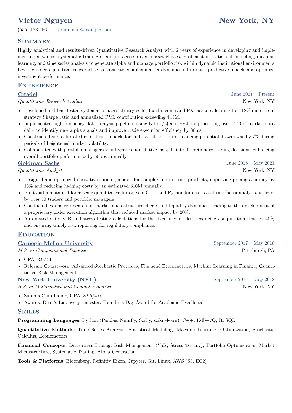 Quantitative Research version - Page 1