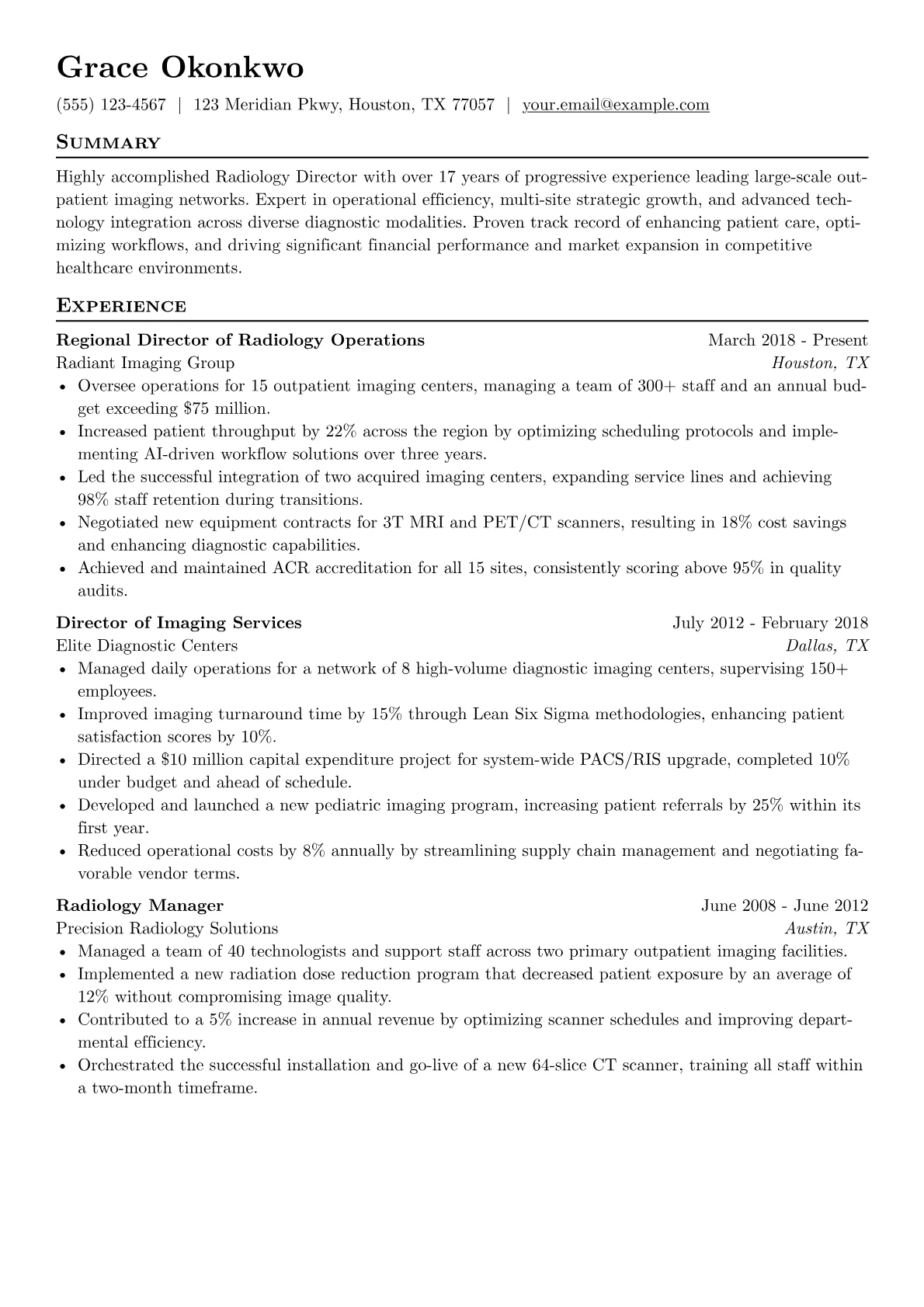Radiology Director version - Page 1
