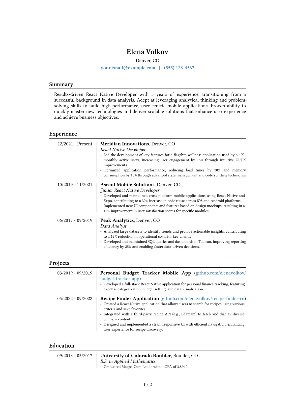 Career changer version - Page 1