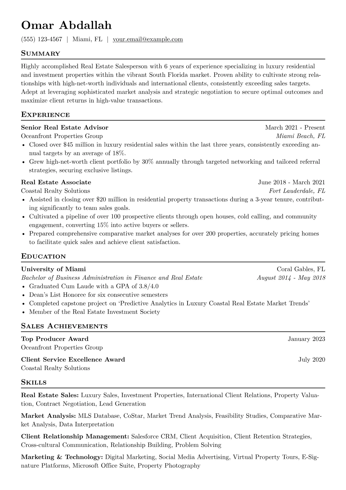 Real Estate Salesperson version - Page 1