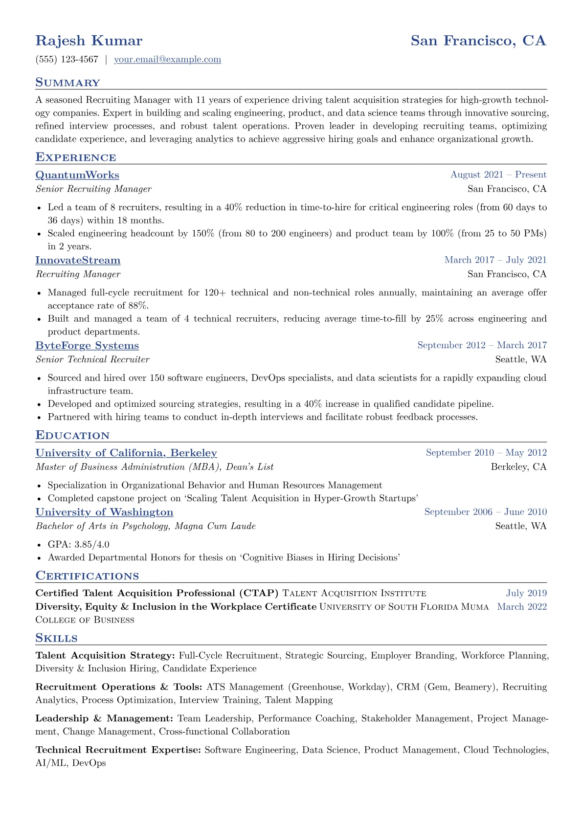 Recruiting Manager version - Page 1