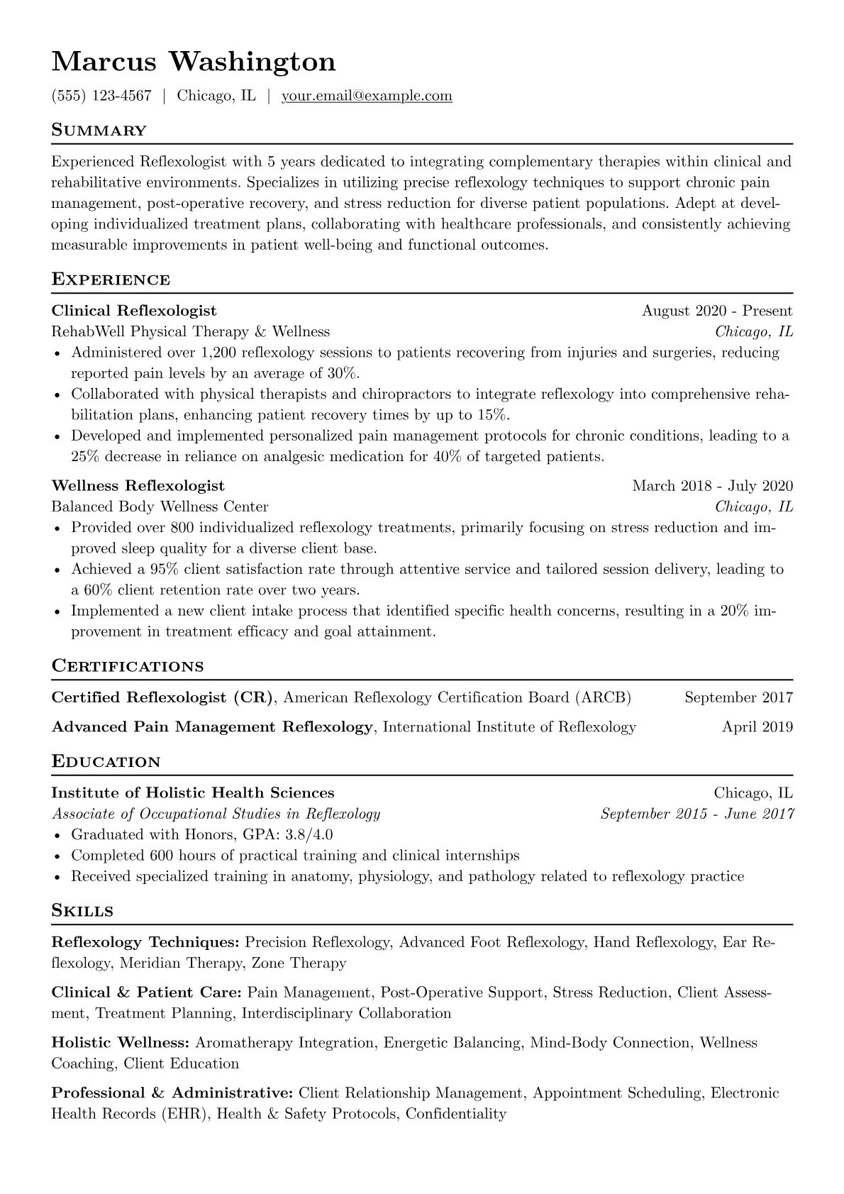 Clinical Reflexologist version - Page 1