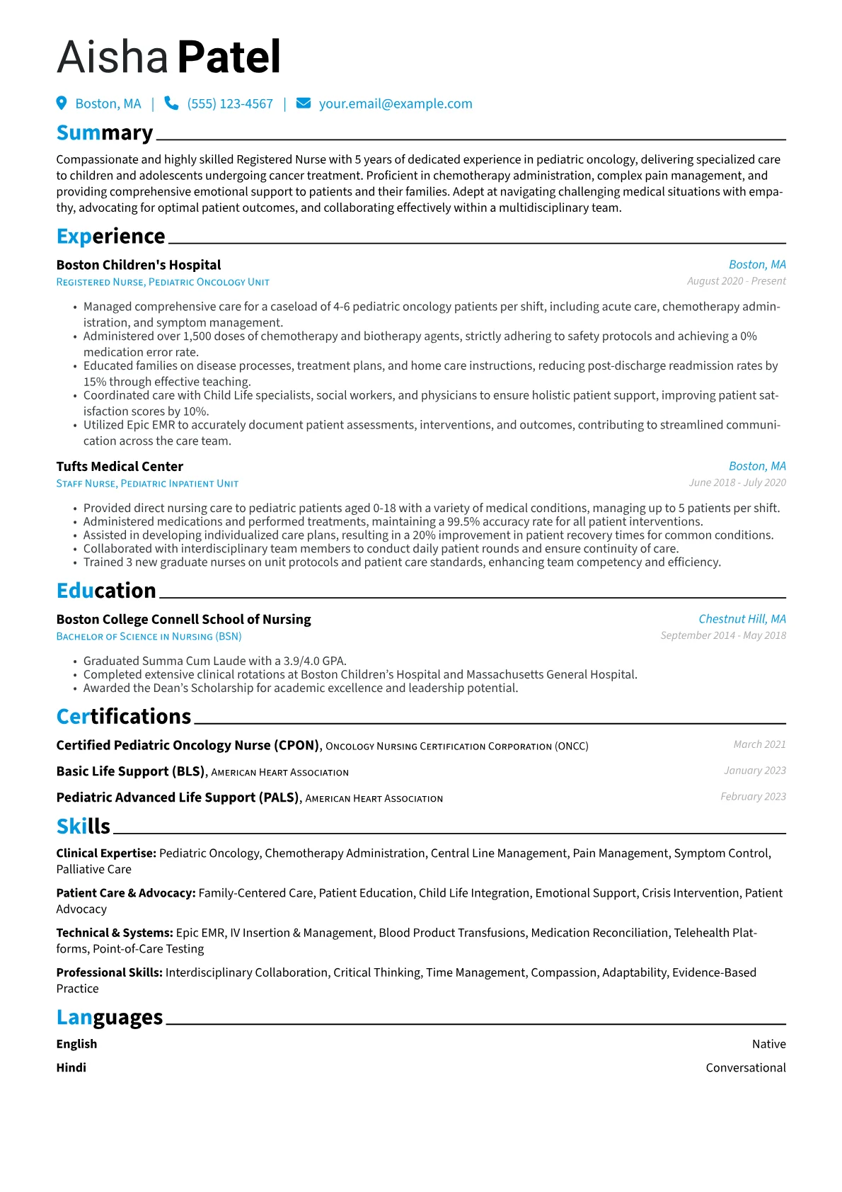 Pediatric Oncology version - Page 1