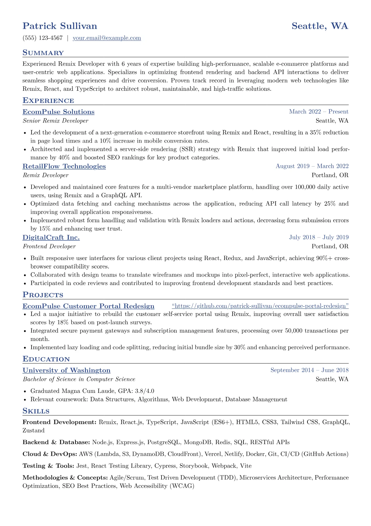 Remix Developer E-commerce version - Page 1