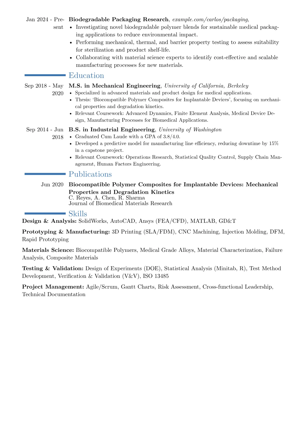 Research and Development Engineer resume example, Career changer, page 2