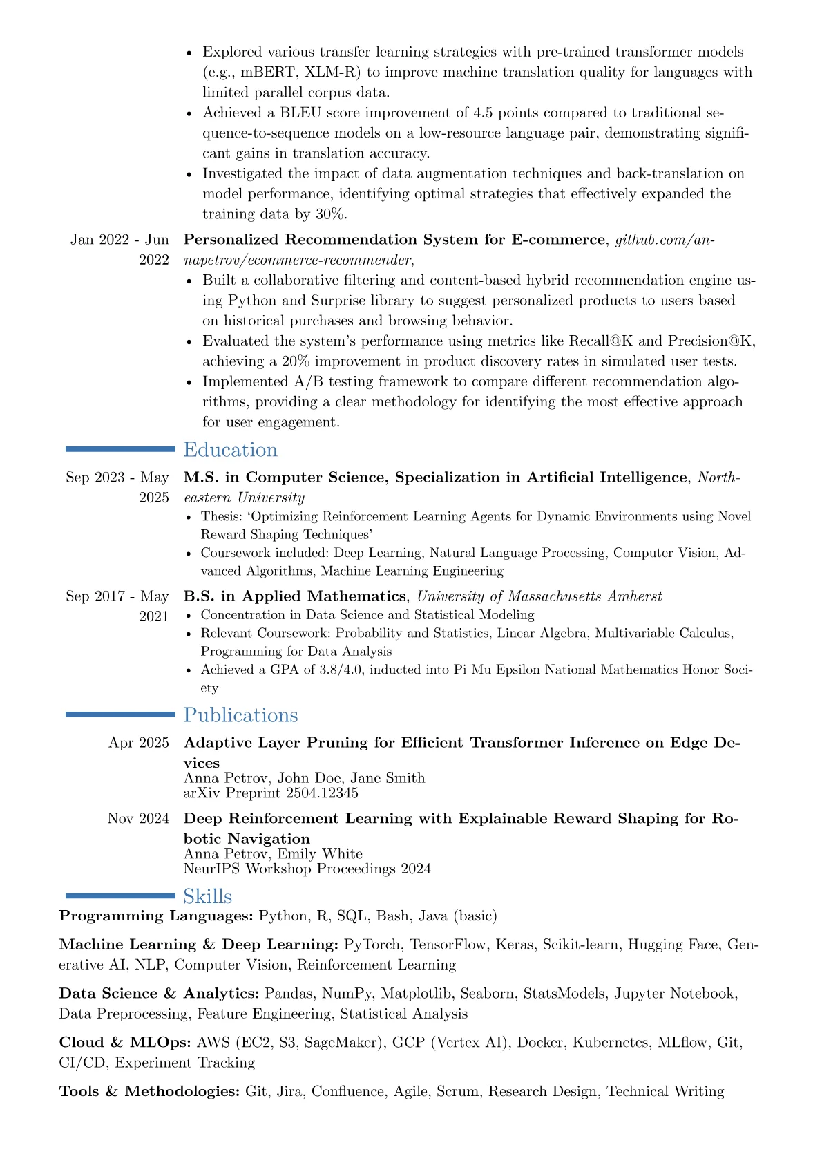 Research Engineer resume example, Career changer, page 2