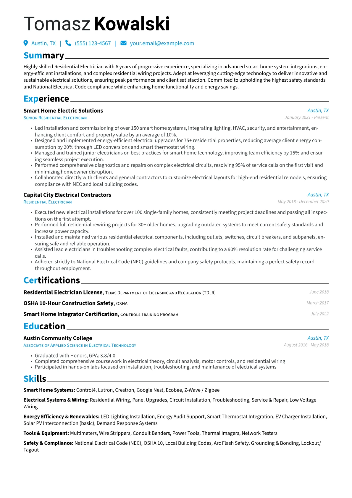 Residential version - Page 1