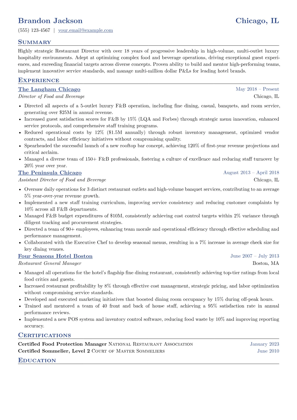 Restaurant Director version - Page 1