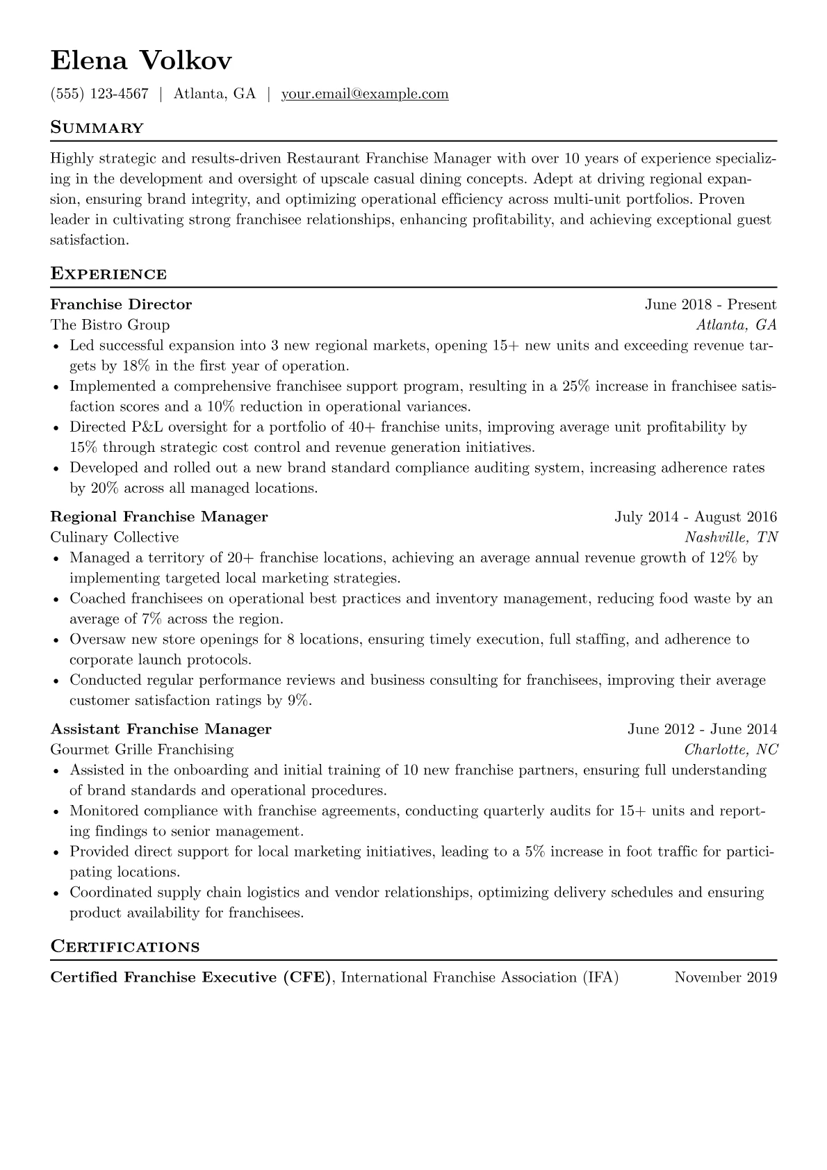 Restaurant Franchise version - Page 1