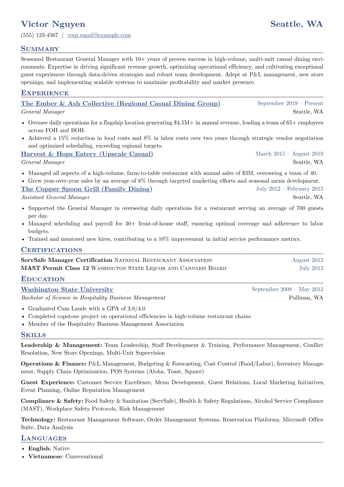 Restaurant General version - Page 1